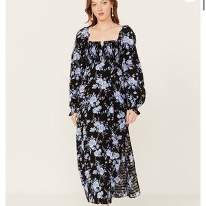 Free People Black Bishop Sleeve Sundress